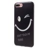 Apple iPhone 7/8 Plus Mobilskal TPU Smile Ansikte Svart Vit