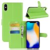 Apple iPhone Xs Max Plånboksfodral PU-läder Litchi Grön