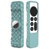 Apple TV Remote (gen 2)/AirTag Cover Rombemønster Cyan