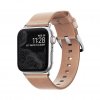 Apple Watch 40/38mm Armband Modern Strap Slim Silver/Natural Leather