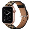 Apple Watch 42/44/45mm Armband Äkta Läder Leopardmönster
