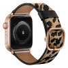 Apple Watch 42/44/45mm Armband Äkta Läder Leopardmönster