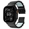 Apple Watch 44/45/46mm/Ultra 49mm Armband Stratos Band Svart Icy Blue Glow