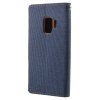 Canvas Diary Series till Galaxy S9 Plånboksfodral Tyg PU-läder TPU Mörkblå