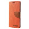 Canvas Diary Series till Galaxy S9 Plånboksfodral Tyg PU-läder TPU Orange