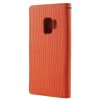 Canvas Diary Series till Galaxy S9 Plånboksfodral Tyg PU-läder TPU Orange