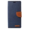 Canvas Diary Series till Galaxy S9 Plus Plånboksfodral Tyg PU-läder TPU Mörkblå
