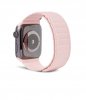 Apple Watch 38/40/41mm Armband Leather Magnetic Traction Strap Lite Silver Pink