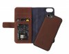 iPhone 6/6S/7/8/SE Fodral 2 in 1 Leather Wallet Case Magnet Brun