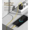 Fast Charging Pastel Cable USB-C till USB-C 2 m Gul