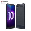 Huawei Honor 10 Skal TPU Borstad och Kolfiber Design Mörkblå