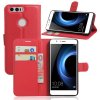 Huawei Honor 8 Mobilplånbok Litchi PU-läder Röd