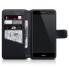 Huawei P10 Lite Plånboksfodral Äkta Läder Svart