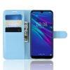 Huawei Y6 2019 Plånboksfodral Litchi PU-läder Blå