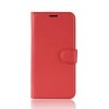Sony Xperia 1 Plånboksfodral Litchi PU-läder Röd