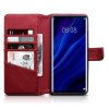 Huawei P30 Pro Plånboksfodral Kortfack Äkta Läder Röd
