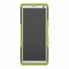 Sony Xperia 10 Skal Däckmönster Stativ TPU Hårdplast Grön