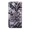 Samsung Galaxy A50 Plånboksfodral PU-läder Motiv Svarta Blommor