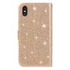 iPhone X/Xs Plånboksfodral Kortfack Glitter Guld
