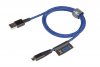 Solid Blue Longlife Kabel 1M USB till Micro-USB Blå