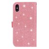 iPhone X/Xs Plånboksfodral Kortfack Glitter Rosa