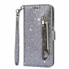 iPhone 11 Pro Plånboksfodral Glitter Fack Utsida Silver