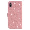 iPhone X/Xs Plånboksfodral Kortfack Glitter Roseguld