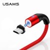 USB till Micro USB Kabel 2m Magnetisk Fästning LED-indikator Röd