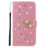 iPhone Xr Plånboksfodral Kortfack Glitter Rosa