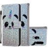 Samsung Galaxy A20E Plånboksfodral Kortfack Glitter Motiv Panda