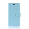 Samsung Galaxy A40 Plånboksfodral Litchi PU-läder Ljusblå