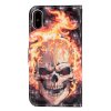 iPhone X/Xs Plånboksfodral PU-läder Motiv Dödskalle och Flammor