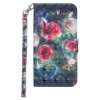 iPhone X/Xs Plånboksfodral PU-läder Motiv Röda Blommor