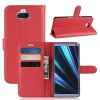 Sony Xperia 10 Plus Plånboksfodral Litchi PU-läder Röd