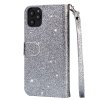 iPhone 11 Pro Plånboksfodral Glitter Fack Utsida Silver