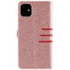iPhone 11 Pro Plånboksfodral Glitter Röda Ränder Roseguld