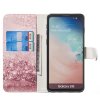 Samsung Galaxy S10 Plånboksfodral Kortfack Motiv Rosa Glitter
