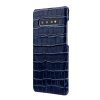 Samsung Galaxy S10 Skal Äkta Läder Krokodilmönster Mörkblå