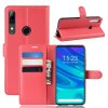 Huawei P Smart Z Plånboksfodral Kortfack Litchi Röd