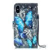 iPhone X/Xs Plånboksfodral Kortfack Motiv Blåa Fjärilar