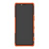 Sony Xperia 1 Skal Däckmönster Stativ TPU Hårdplast Orange