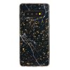 Samsung Galaxy S10 Skal Gulddetaljer TPU Motiv Svart Marmor