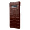 Samsung Galaxy S10 Skal Äkta Läder Krokodilmönster Brun
