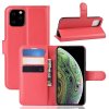 iPhone 11 Pro Plånboksfodral Litchi Kortfack Röd
