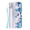 iPhone Xr Plånboksfodral Kortfack Motiv Blåa och Vita Fjärilar