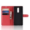 Sony Xperia 1 Plånboksfodral Litchi PU-läder Röd