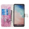 Samsung Galaxy S10 Plånboksfodral Kortfack Motiv Rosa och Grått Stenmönster