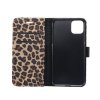 iPhone 11 Plånboksfodral Kortfack Leopardmönster Mörkbrun