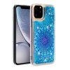 iPhone 11 Pro Skal Glitter Motiv Blå Blomma