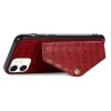 iPhone 11 Skal Krokodilmönster Korthållare Röd
